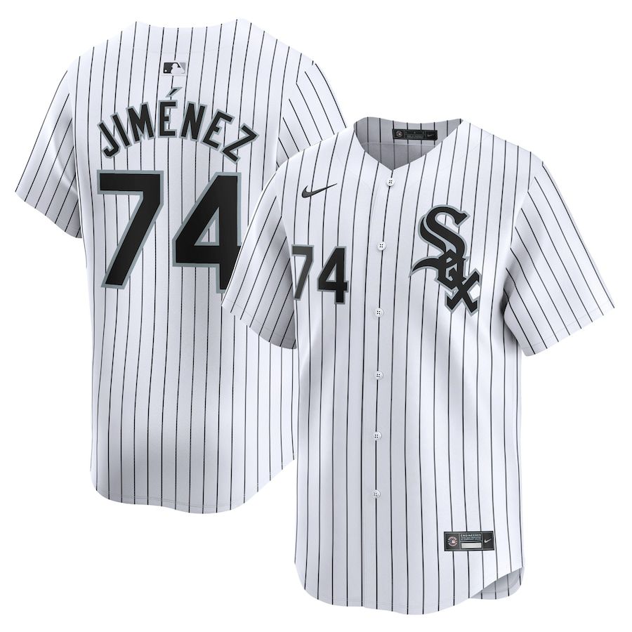 Men Chicago White Sox 74 Eloy Jimenez Nike White Home Limited Player MLB Jersey